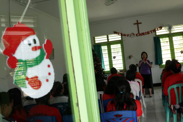 Suasana Ibadah Natal di Lapas Tangerang. (Foto: Fanny Kusumawardhani/kumparan)