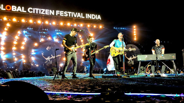 Coldplay saat di Global Citizen Festival India (Foto: Dok. Facebook Coldplay)