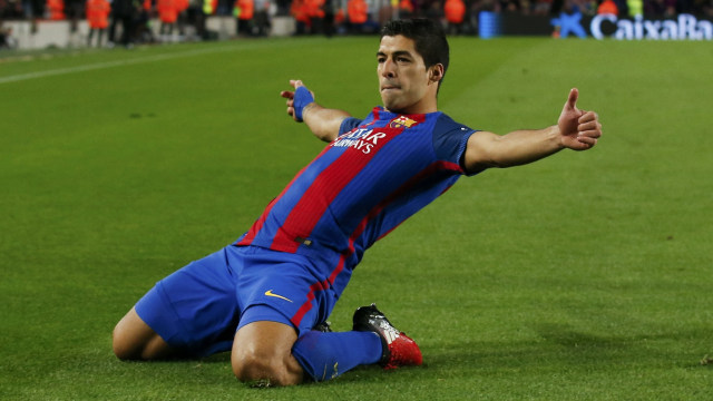 Striker Barcelona Luis Suarez (Foto: Albert Gea)