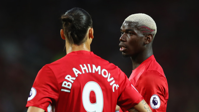 Pogba habis diledek Ibrahimovic. (Foto: Michael Steele/Getty Images)