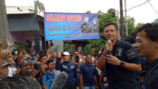 Agus Yudhoyono berkampanye di Semper Barat. (Foto: Amanaturrosyidah/kumparan)