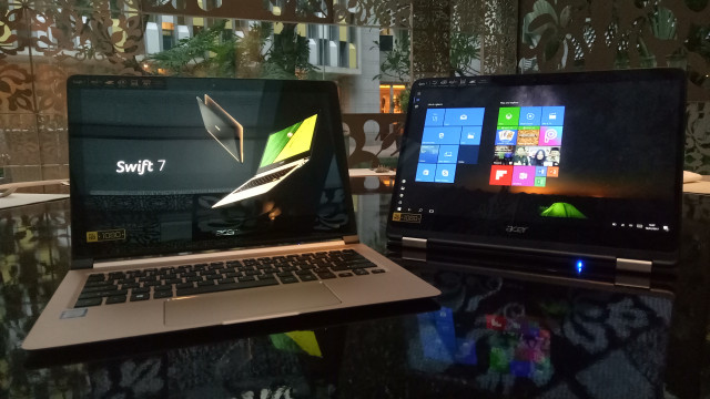 Acer Swift 7 dan Spin 7. (Foto: Muhammad Fikrie/kumparan)