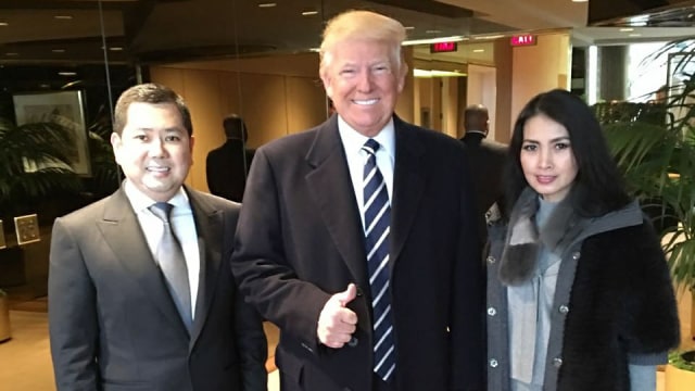 Hary Tanoesoedibjo dan istri bersama Donald Trump (Foto: Hary Tanoesoedibjo/Facebook)