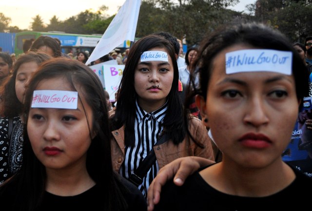 Women's March di India. (Foto: Abhishek N. Chinnappa/Reuters)