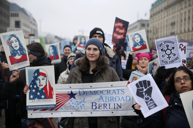 Women's March di Berlin, Jerman. (Foto: Hannibal Hanschke/Reuters)