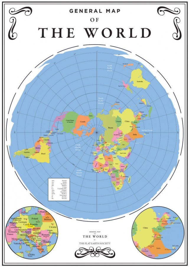 Peta Dunia Bumi Datar (Foto: flat-earther.co.uk)