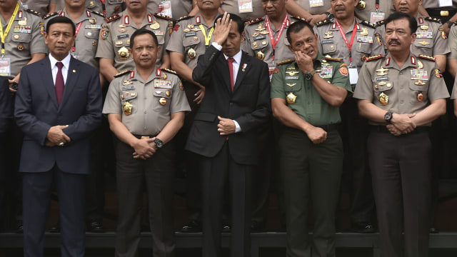 Jokowi di Rapim Polri 2017 (Foto: Puspa Perwitasari/Antara)