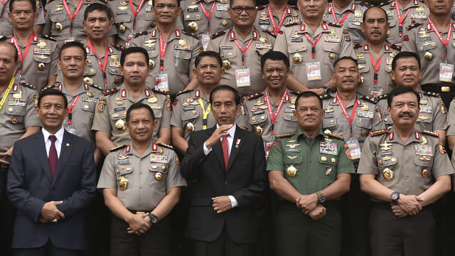 Jokowi di Rapim Polri 2017 (Foto: Puspa Perwitasari/Antara)