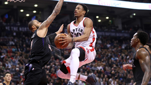 DeMar DeRozan, pemain NBA dari tim Toronto Raptors (Foto: Tom Szczerbowski/Reuters)