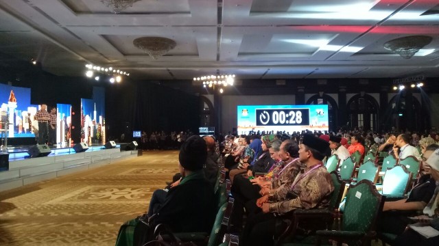 Suasana debat pilgub di Hotel Bidakara. (Foto: Amanaturrosyidah/kumparan)