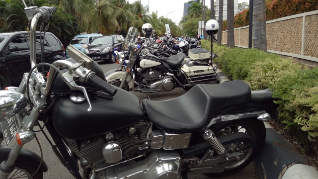 Barisan motor Harley Davidson. (Foto: Aria Pradana/kumparan)