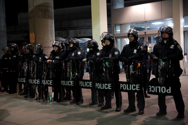 Barisan polisi di New York. (Foto: Reuters)