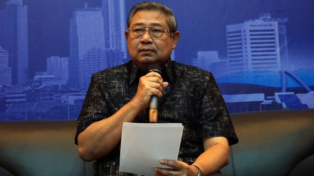 Susilo Bambang Yudhoyono saat memberi klarifikasi. Foto: Aditia Noviansyah/kumparan