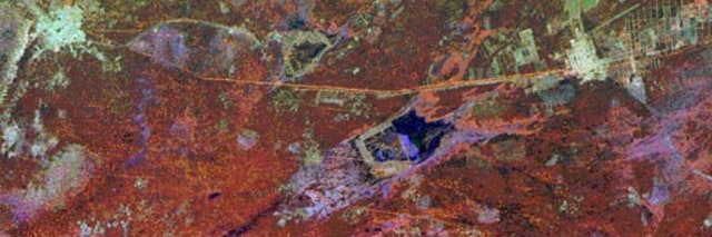 Tembok China dari Spaceborn Imaging Radar (Foto: NASA)