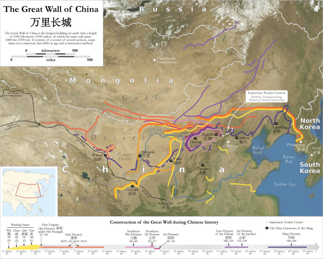 Peta Tembok Besar China (Foto: Commons Wikimedia)