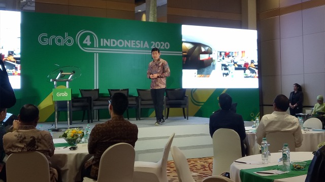 Group CEO Grab Anthony Tan memberi sambutan (Foto: Edy Sofyan/kumparan)