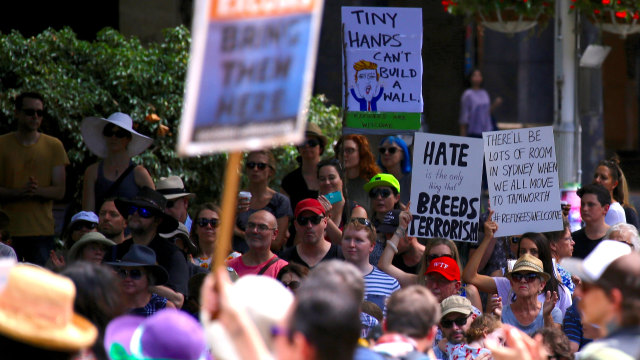 Demonstrasi Muslim Ban di Sydney (Foto: REUTERS/David Gray)