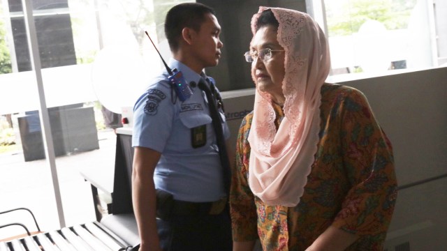 Siti Fadilah Supari di Pengadilan Tipikor. (Foto: Fanny Kusumawardhani/kumparan)