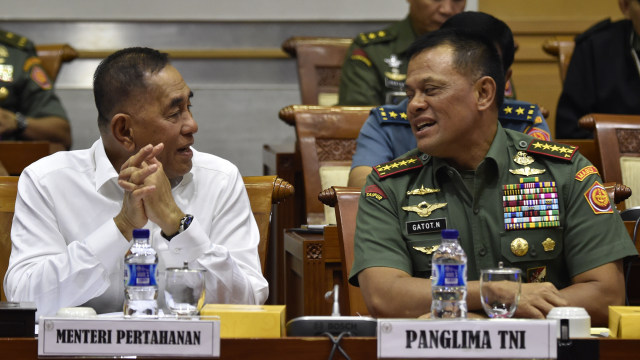 Menhan dan Panglima TNI (Foto: Puspa Perwitasari/Antara)