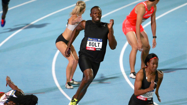 Usain Bolt dikejuaraan Nitro Athletics (Foto: REUTERS/Hamish Blair)