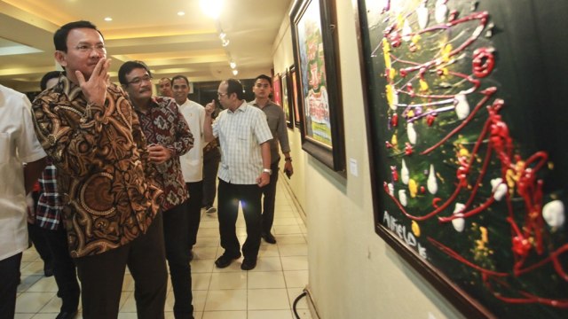 Acara Meneropong Ahok Lewat Lukisan dan Pameran. (Foto: Muhammad Adimaja/Antara)