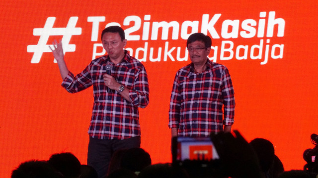 Ahok Djarot berterima kasih pada relawan (Foto: Aditia Noviansyah/kumparan)