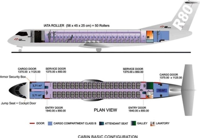 Susunan kabin pesawat R80. (Foto: regio-aviasi.co.id)