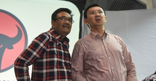 Djarot dan Ahok. (Foto: Antara/Hafidz Mubarak A.)