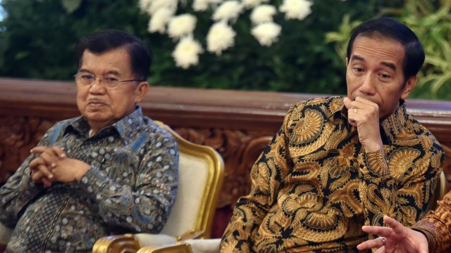 Presiden Jokowi dan Wapres JK di Istana (Foto: Wahyu Putro/Antara)