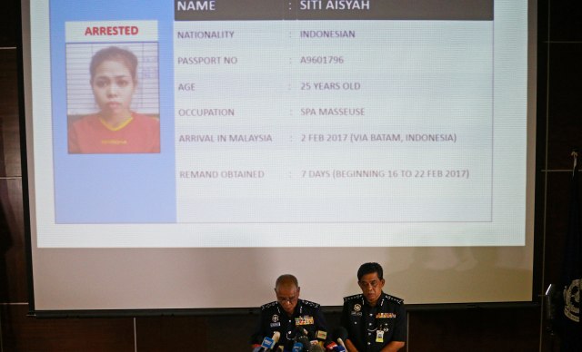 Konpers Kepolisian Malaysia terkait Siti Aisyah. (Foto: REUTERS/Athit Perawongmetha)