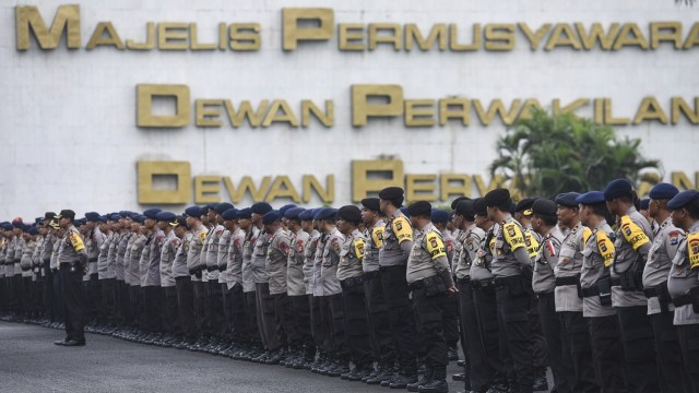 Persiapan Pengamanan Aksi 212. (Foto: Antara/Hafidz Mubarak A.)