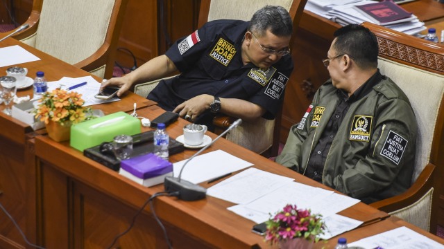 Trimedya dan Bambang Soesatyo (Foto: Hafidz Mubarak A/ANTARA)