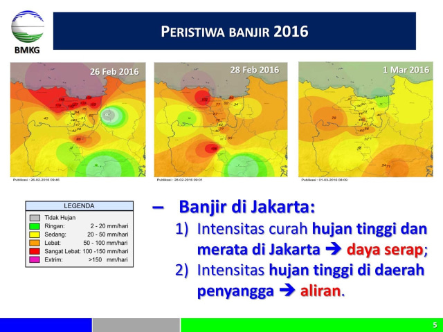 Curah Hujan di daerah Jakarta. (Foto: Dok.BMKG)