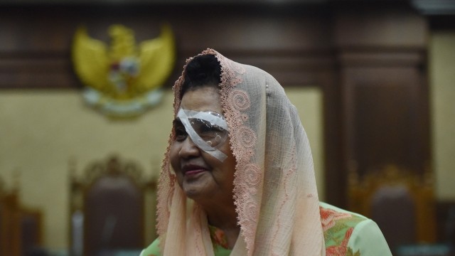 Siti Fadilah Supari menjalani persidangan. (Foto: Antara/Wahyu Putro A.)