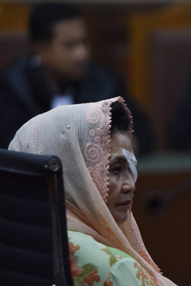 Sidang Siti Fadilah Supari. (Foto: Antara/Wahyu Putro A.)