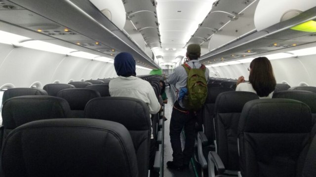 Bagian dalam pesawat Citilink A32neo. (Foto: Novan Nurul Alam/kumparan)