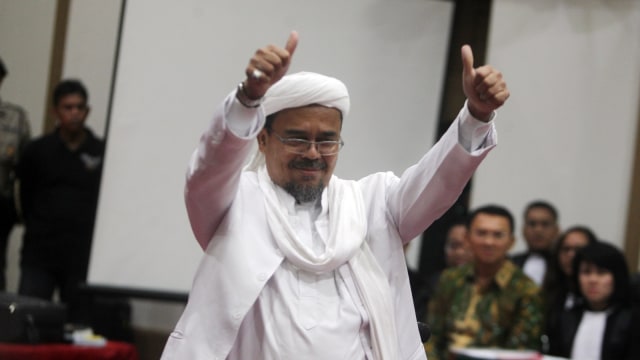 Habib Rizieq saat menjadi saksi di sidang Ahok. (Foto: Pool/Isra Triansyah)