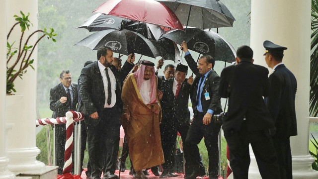 Raja Salman tiba di Istana Bogor.