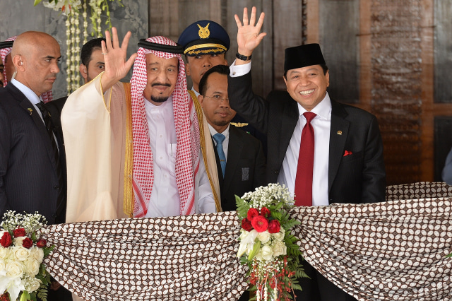 Raja Salman dan Setya Novanto di Gedung DPR RI. (Foto: Antara/Widodo S. Jusuf)