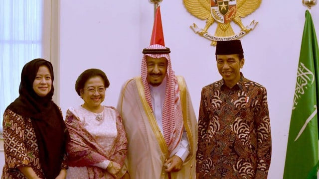 Raja Salman bersama Megawati dan Puan Maharani (Foto: Biro Pers Kepresidenan)