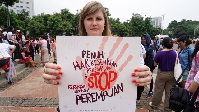 Aksi Women's March dari Sarinah ke Monas. (Foto: Aditia Noviansyah/kumparan)