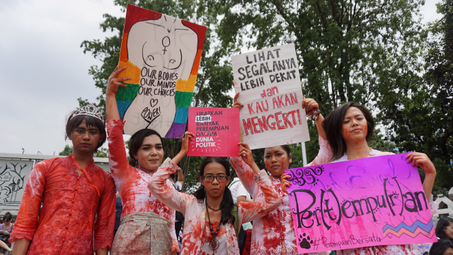 Women's March, aksi pernyetaraan gender. (Foto: Aditia Noviansyah/kumparan)