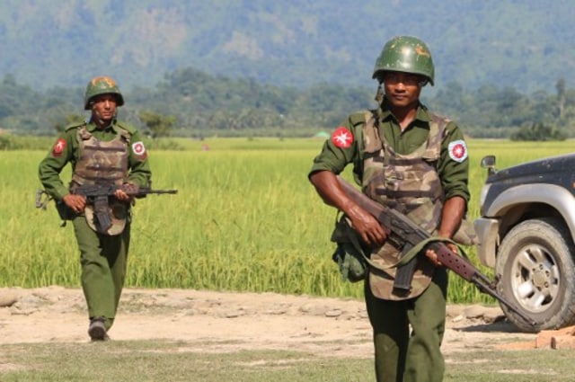 Tentara Myanmar. (Foto: STR / AFP)