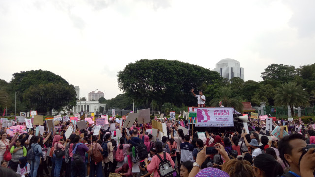 Riuh ramai Women's March. (Foto: Sattwika Duhita/kumparan)