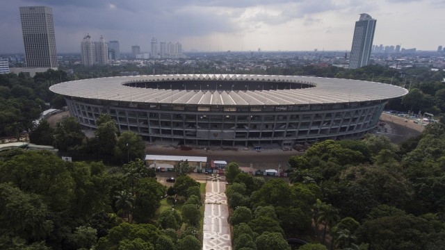 Stadion GBK yang sedang direnovasi (Foto: Sigid Kurniawan/ANTARA)