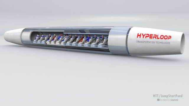 Konsep model transportasi Hyperloop. (Foto: Hyperloop Transportation Technologies)