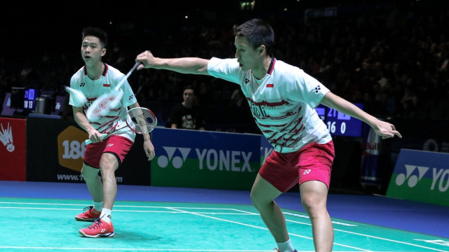 Marcus Fernaldi dan Kevin Sanjaya (Foto: Twitter/ @INABadminton)