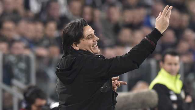 Montella pada laga melawan Juventus. (Foto: Giorgio Perottino/Reuters)