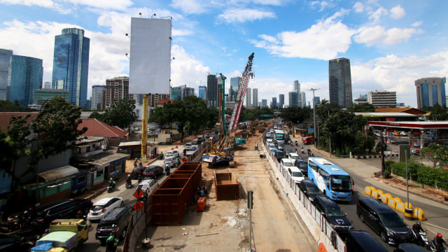 Pembangunan underpass Mampang-Kuningan (Foto: Rivan Awal Lingga/ANTARA)