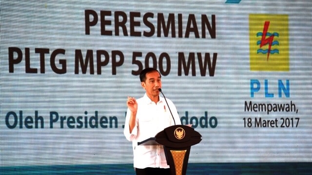 Jokowi hadir di peresmian PLTG Kalimantan Barat. (Foto: Dok. Biro Pers Istana)